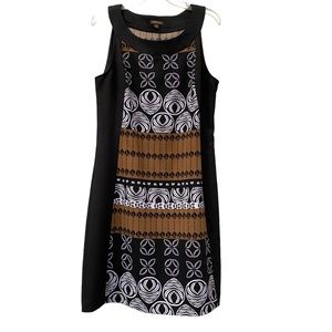 Voir Voir Black White Brown Sleeveless Halter Sheath Dress Womens 12 L